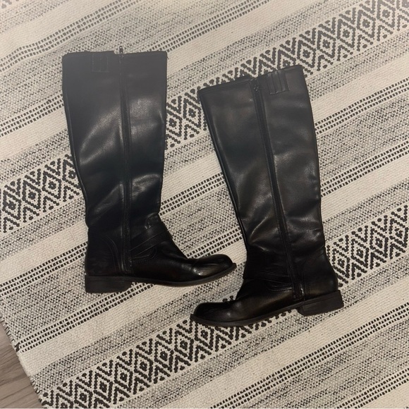 Falls Creek Black Leather Tall buckle Boots - Picture 2 of 4